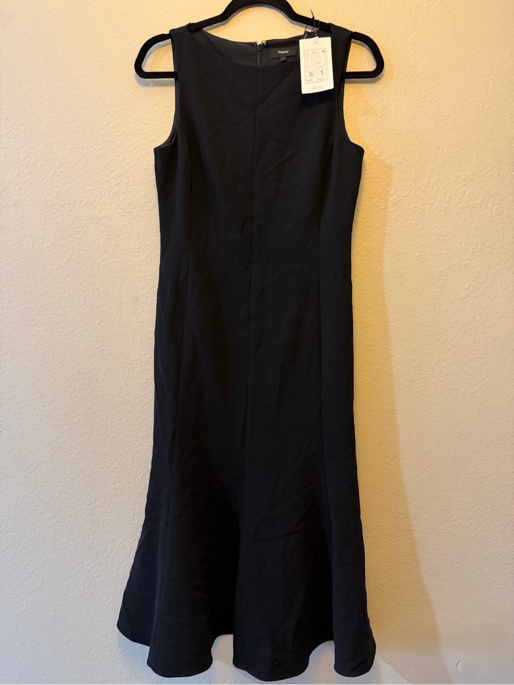 Theory Black Sleeveless Ponte Midi Dress